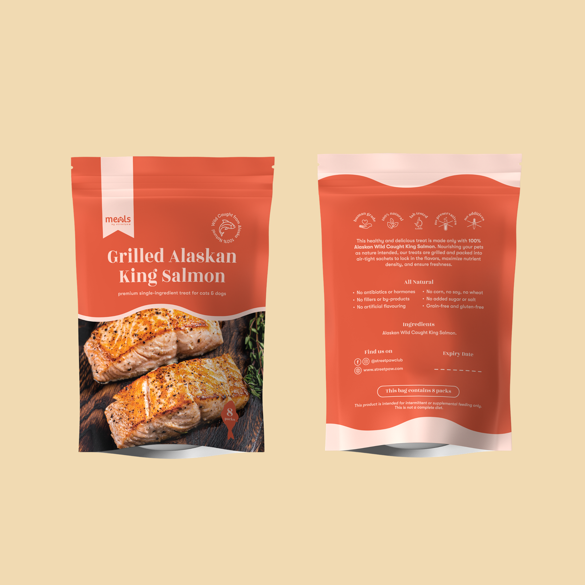 Grilled Wild Caught Alaskan King Salmon  (Pack of 8)